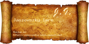 Jaszovszky Imre névjegykártya